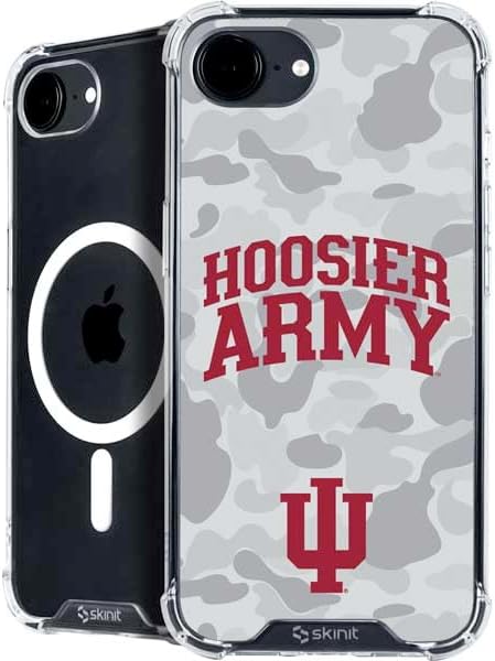 Skinit Phone Case Compatible with MagSafe iPhone 16e - Officially Licensed Indiana University Hoosier Army Design