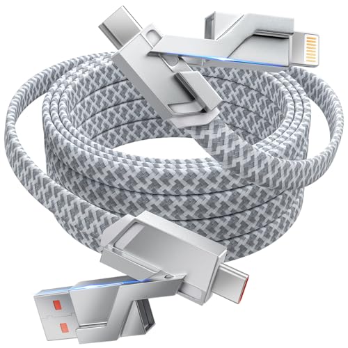 Image of 4 in 1 Charging Cable 5FT -MAX 66W USB C Cable Fast Charging, Multi Charging Cable, Multiple iPhone Charger Cord for iPhone 17 /16 /15 /14 /13 /iPad /Android /Tablets /Car and More, Cruise Travel Essentials