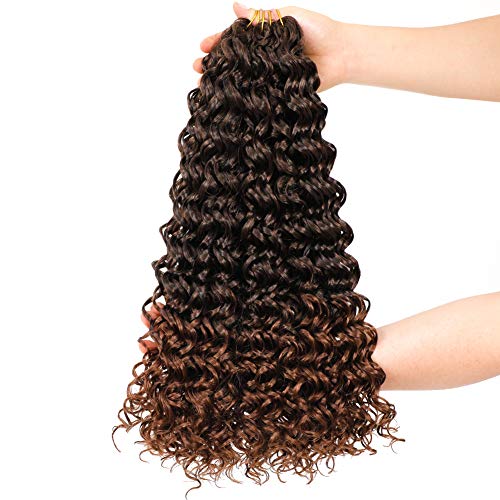 Dansama 6 Packs GoGo Curl Crochet Braids for Water Wave Crochet Synthetic Hair Extensions (18 inch, T1B/30#)