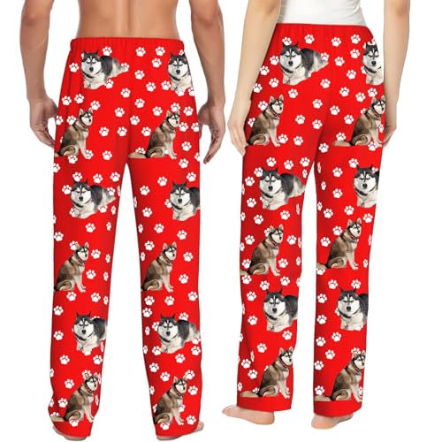 Personalized Pajamas Pants, Custom Pajama Pants for Women, Custom Pet Pajamas, Christmas Gifts for Men Her Him3