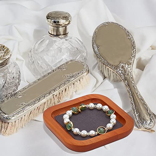 Webeedy Solid Wood Jewelry Display Tray For Jewelry Wooden Ring Holder Squarejewelry Display Tray For Rings Earrings Bracelets Necklace Watch #TOP4