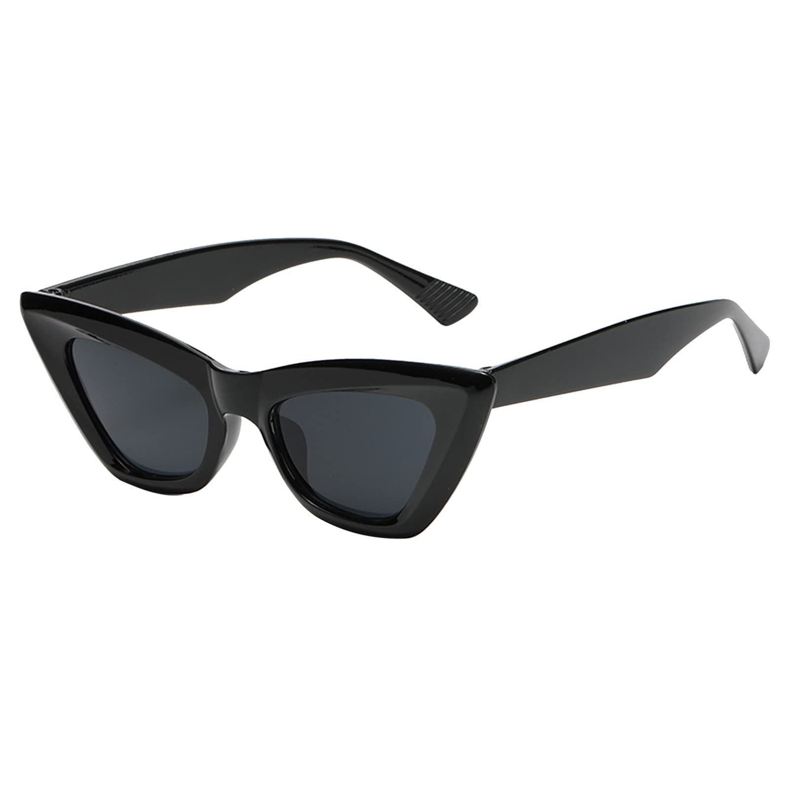 Adults Unisex Summer Personality Three Cornered Cat Retro Multicolor Sunglasses compatible with Black One Size