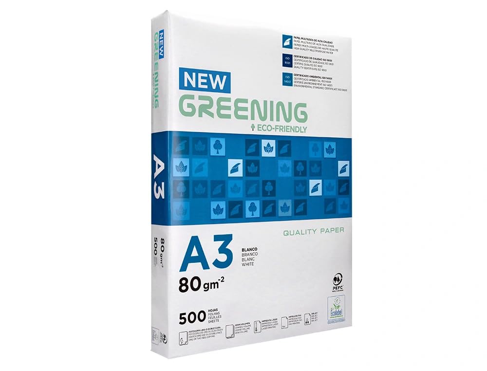 Greening FSC - Papel Universal A3, 80 g/m², 2500 hojas. 163729