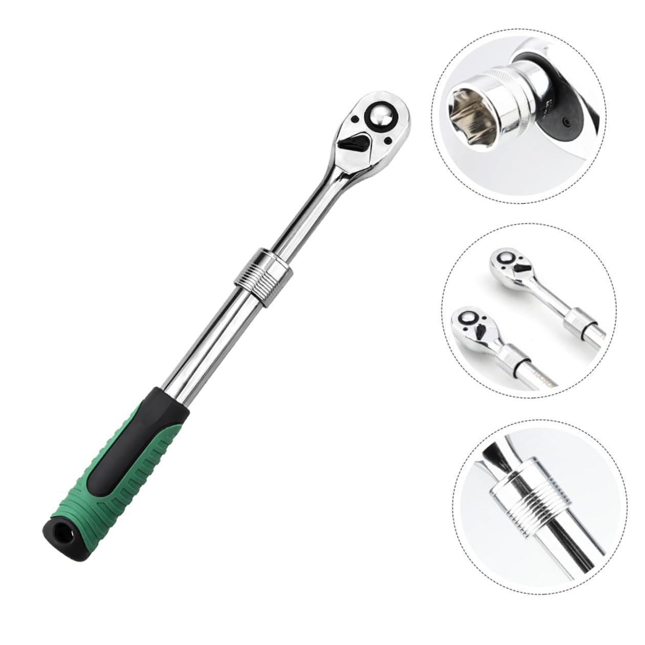 WOONEKY Acier Clé à Cliquet à 72 Dents Vert, Extensible