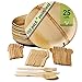 GoBeTree 25 Platos de Hoja de Palma Redondos de 25 cm con 75 Cubiertos de Madera, Vajilla desechable Biodegradable y ecológica. Pack de 100 Piezas.