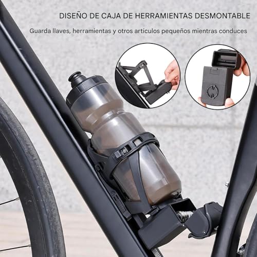 Porte-bidon pour vélo avec boîte à outils amovible en nylon résistant - 2