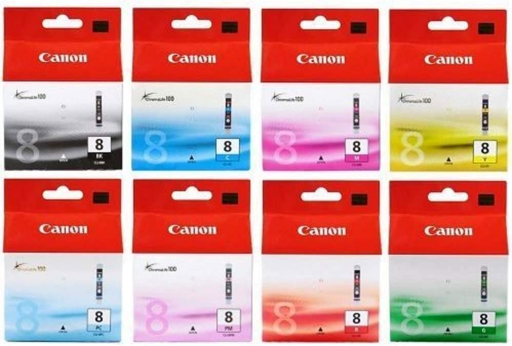 Cartouches d'encre Canon CLI-8 noir et couleurs pour des tirages photo durables