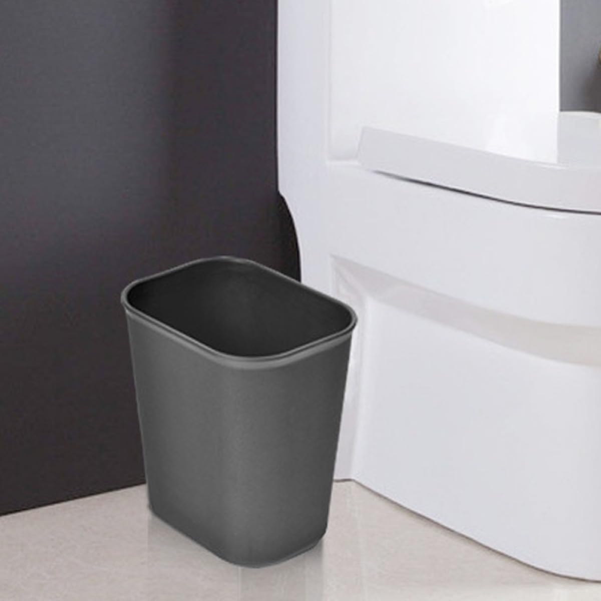 Cestino Porta Rifiuti Rettangolare in Plastica 8l Nero, 2 Pezzi | Camera da Letto e Cucina, Design Semplice, Forma Rettangolare, Pratico Formato Domestico