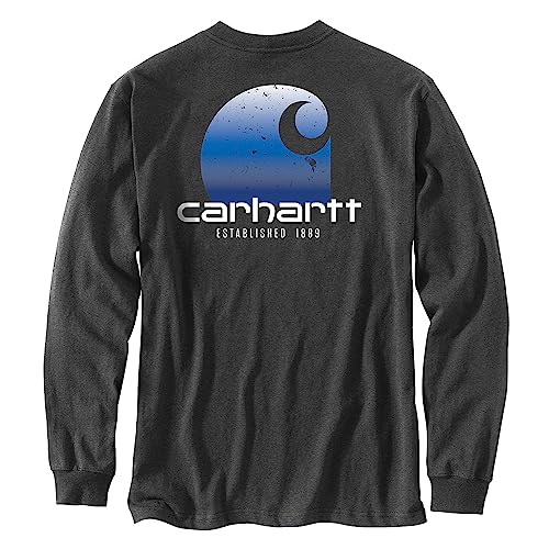 T-shirt graphique C Carhartt col rond et manches longues avec poche poitrine robuste