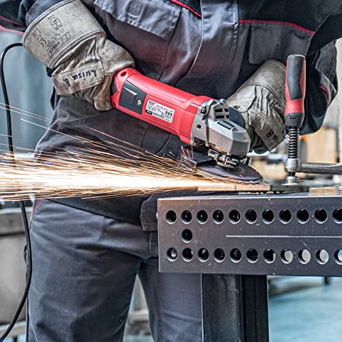 WALTER Winkelschleifer 1200W, 125mm, schwarz/rot, Zusatzhandgriff in 3 Positionen montierbar, Schnellverschluss, Drehzahl elektronisch regelbar – Bild 4