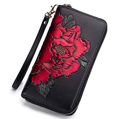 Credit Card Holder For Women Pocket Organizer Leather Wallet Purse For Women RFID Multi Carrier Big Lots Card Case (red2)