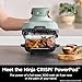 Ninja Crispi Air Fryer, Microwave, Freezer & Dishwasher Safe, Non Toxic Glass Portable Cooking System, 4 QT & 6 Cup Glass Containers with Storage Lids, Easy Meals, Air Fry, Bake, Green, FN101SG
