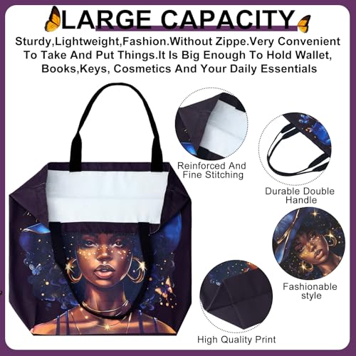 Silkfly 4 Pack Bolsas Tote Afroamericanas para Mujer miniatura 5