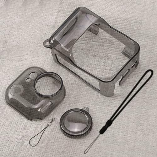 Insta360 Go Ultra �Ή� �ی�P�[�X �����\�t�g�P�[�X TPU�f�� �ϏՌ� �����h�~ �E���ȒP �y�� �X�g���b�v�t�� (Black)