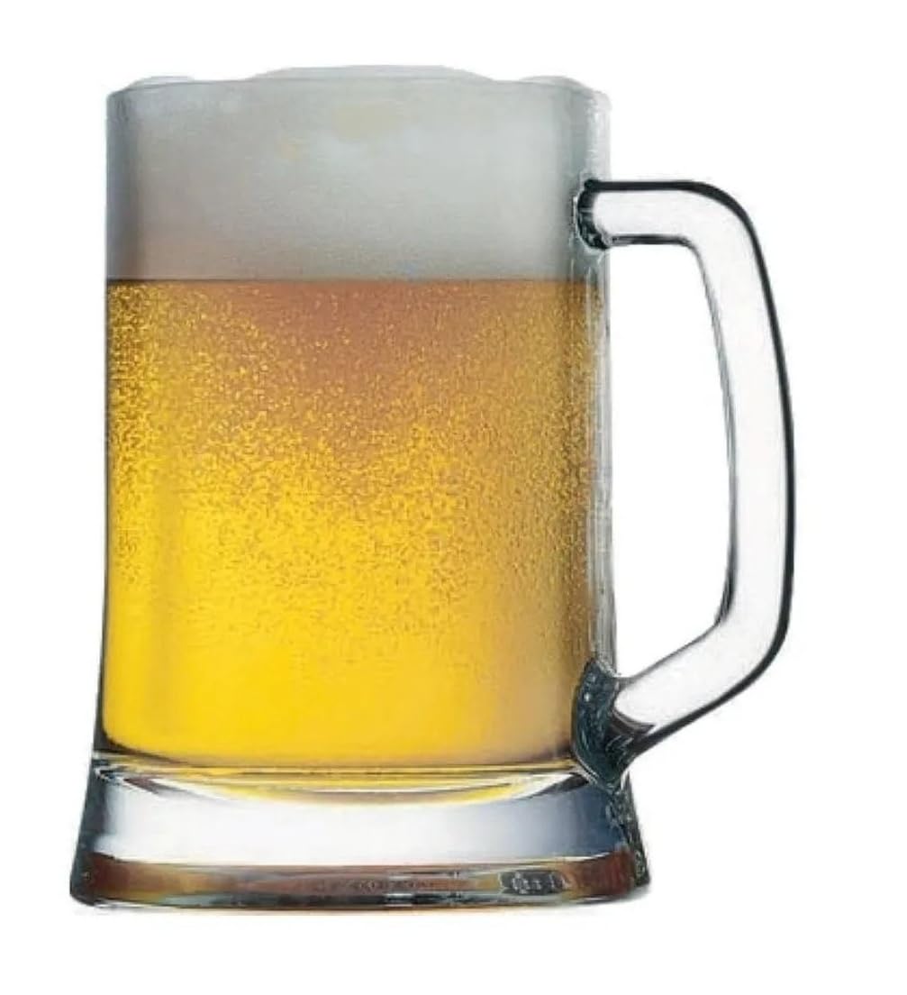 Glass Party Large Beer Mugs - Set of 2 (660 ml, Clear)