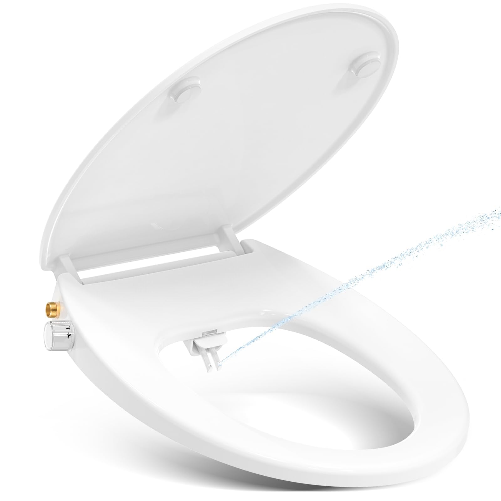 YEAUPE PRO Tavoletta WC Forma O in Urea Non Elettrico con Bidet, Soft Close | Sedile WC con acqua regolabile, sgancio rapido, facile pulizia e installazione semplice, adatto per WC domestici forma O