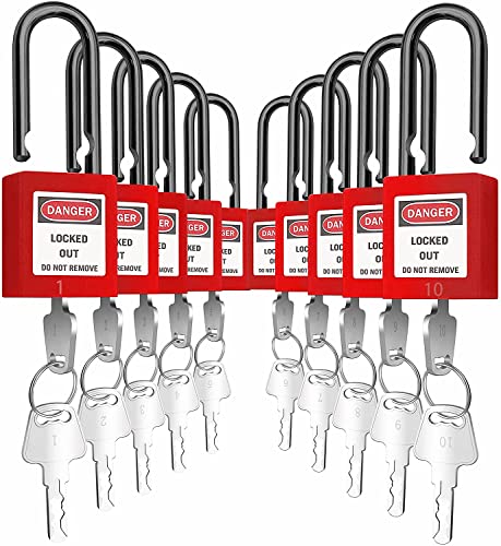 Free Shipping Offer RecycLock Safe Padlock, Keyed Differently, OSHA Loto Safe Padlocks for Lock Out Tag Out Stations and Devices (Number 1-10)