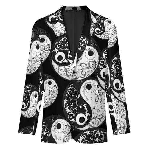 Yin And Yang Taoism Symbo Mens Casual Blazer Button Suit Jacket Lightweight Sport Coat for Work Business4
