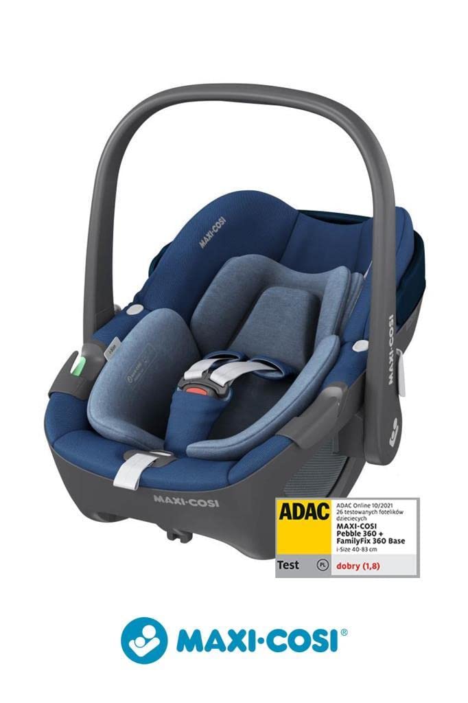 Maxi-Cosi Pebble 360 Derece Dönebilen Yatabilen Bebek Oto Koltuğu ve Ana Kucağı, Essential Blue, 0-13 kg