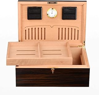 Humidors Cigar Cabinet Living Room Party Cigar Box Cedar Wood Humidifier Piano Paint Maintain The Mellow Flavor of Cigars Hollow Tray