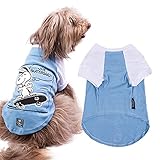 ZOOZ PETS Snoopy Dog Shirt - Official Snoopy Brand for Pets - Dog Shirts Light & Breathable in Unique Designs & Colors - Dog Clothes Machine Safe for Small & Big Dogs (X-Small, SnSk-Blue)