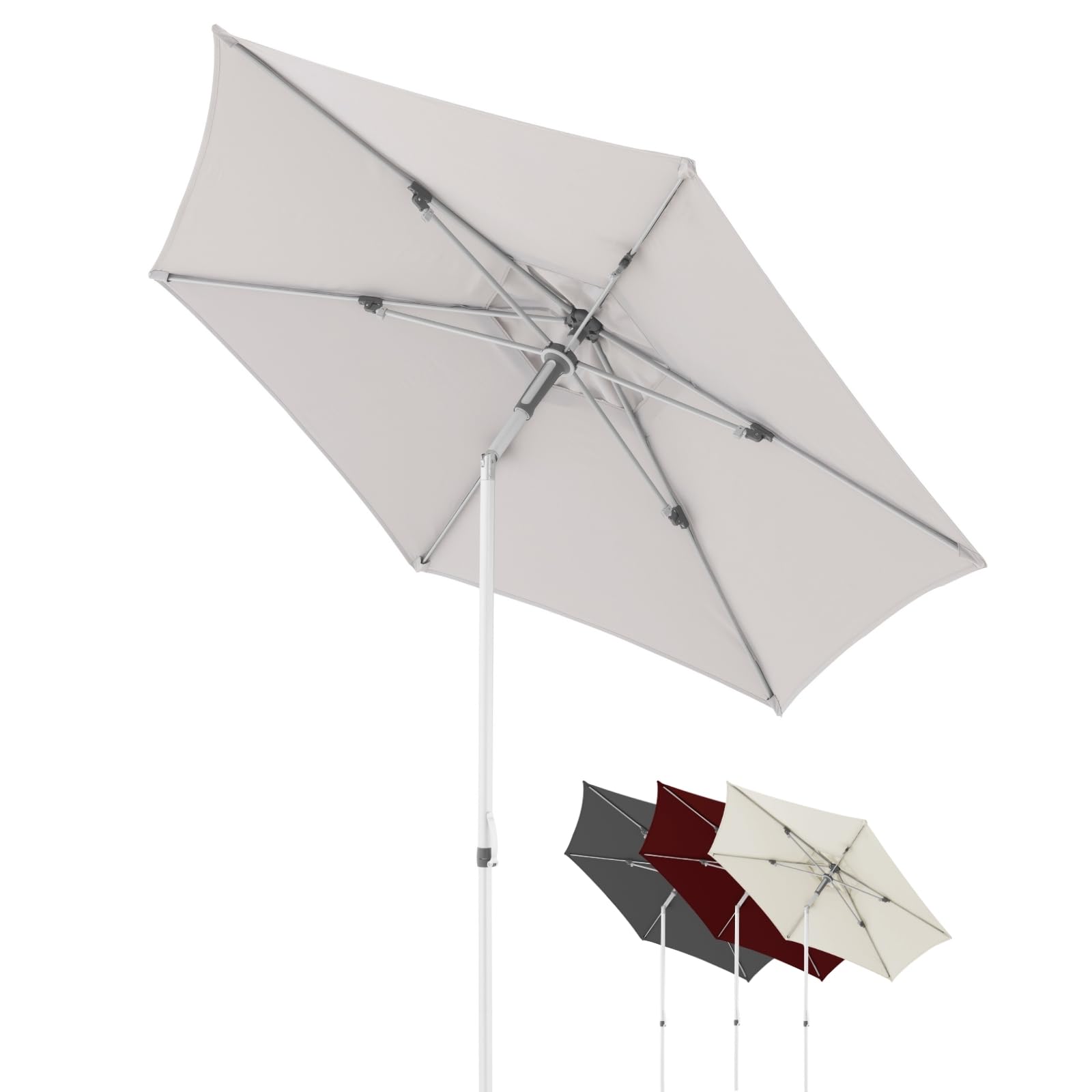 Doppler AluPro Push Up 200x250 cm sombrilla I Parasol para balcón y terraza I Fácil de abrir y cerrar gracias al mecanismo Push I Protección UV 80