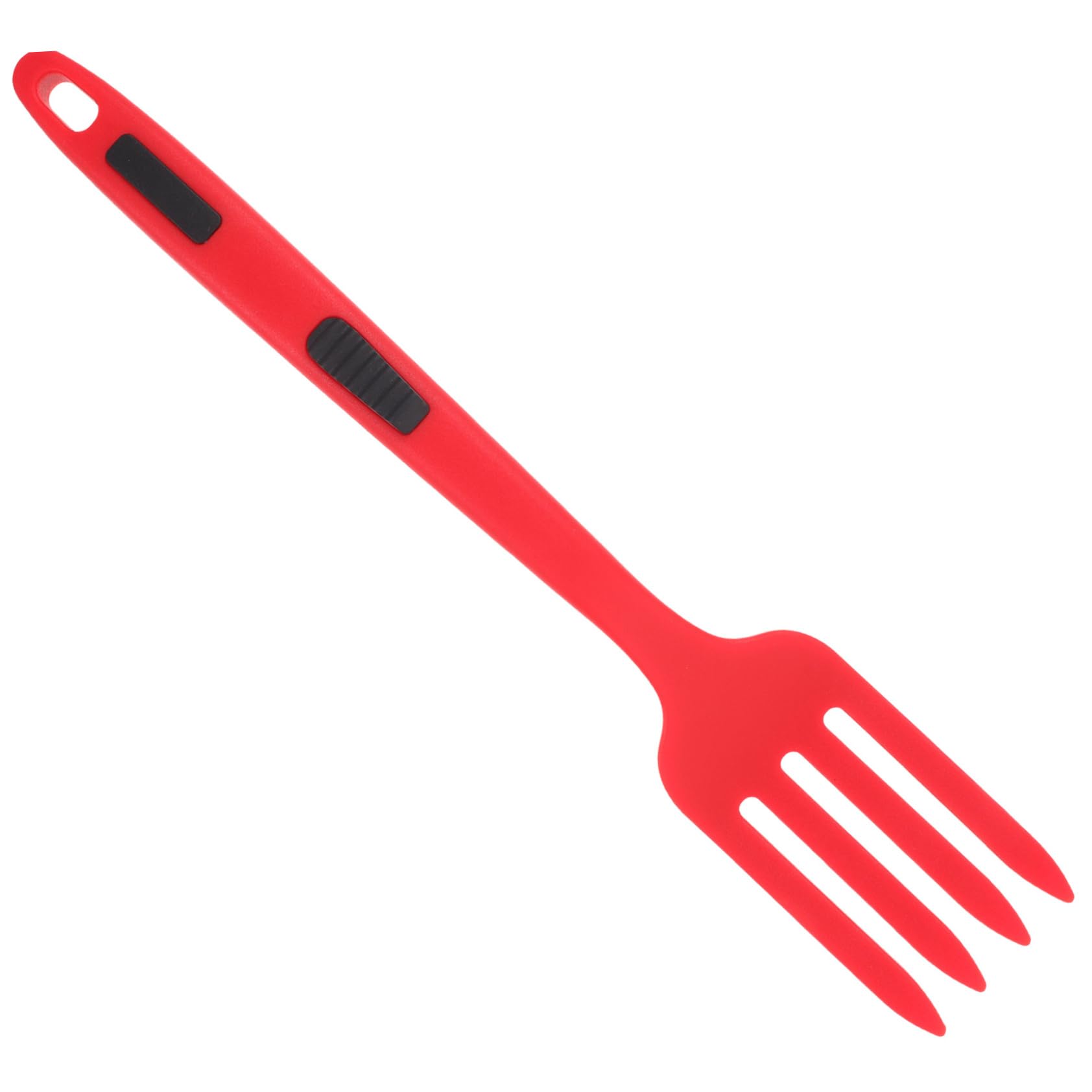 HOLIDYOYO Silicone Cooking Fork Fettuccine Noodles Salad Mixing Fork Mashing Fork Camping Spoon Camping Cooking Utensils Kitchen Omlette Flip Spaghetti Noodles Blending Fork Red