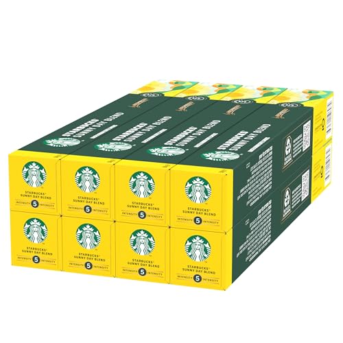 STARBUCKS Sunny Day Blend by Nespresso Caffè Lungo, 8 confezioni da 10 capsule (80 capsule compatibili Nespresso)