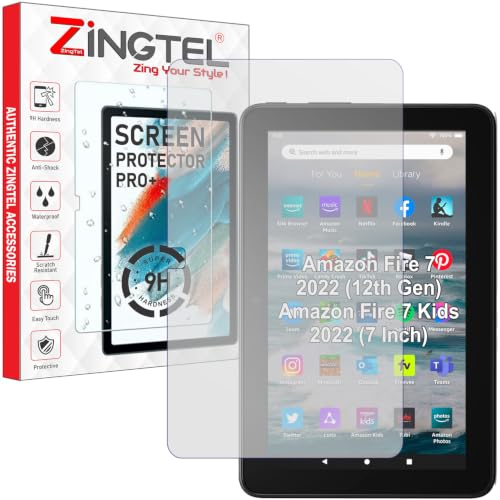 Image of Screen Guard Compatible With Amazon Fire 7 2022 / Fire 7 kids Tablet 2022 12th Gen 7 inch Inch Tab Flexible Fiber Screenguard Not a Tempered Glass Screen Guard