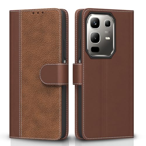 Image of Outlouders Flip Cover for Infinix Note 50x 5G | Leather Finish | Wallet Stand and Shock Proof | Complete Protection Flip Case (Tan)