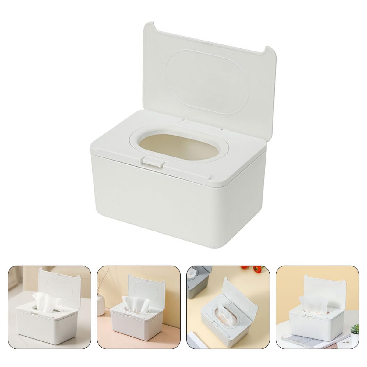 Contenitore per Salviettine Riutilizzabile 2 Pezzi in Plastica Bianca Dispenser Versatile e Moderno per Uso in Bagno e All'aperto
