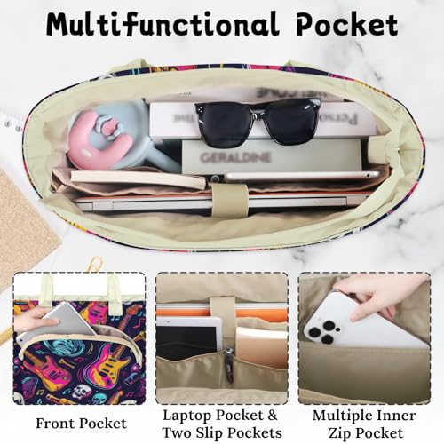 Sac fourre-tout coloré matelassé pour femme grand format zippé