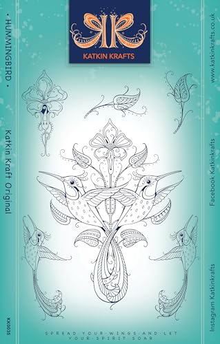 KatKin Krafts Clear Stamp Set-Hummingbird, 6 x 8 ins, Transparent - Image 2