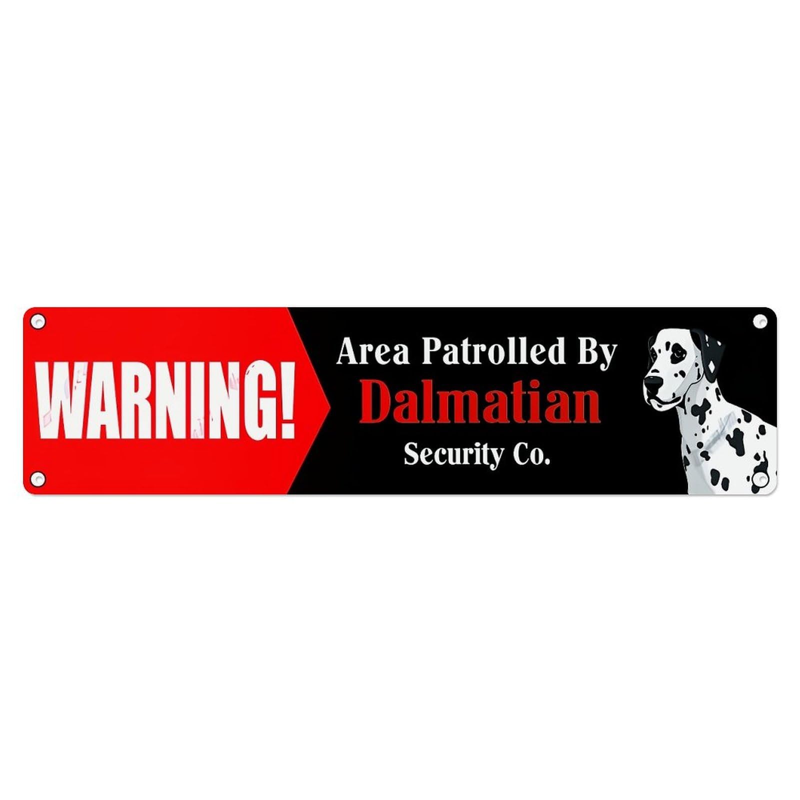 Jdyansheng Vintage Warning Sign With Dalmatian Dog Tin Sign Metal Poster Metal Signs For Home Man Cave Bar Cafe Kitchen Laundry Room Wall Decorations 4X16 Inches