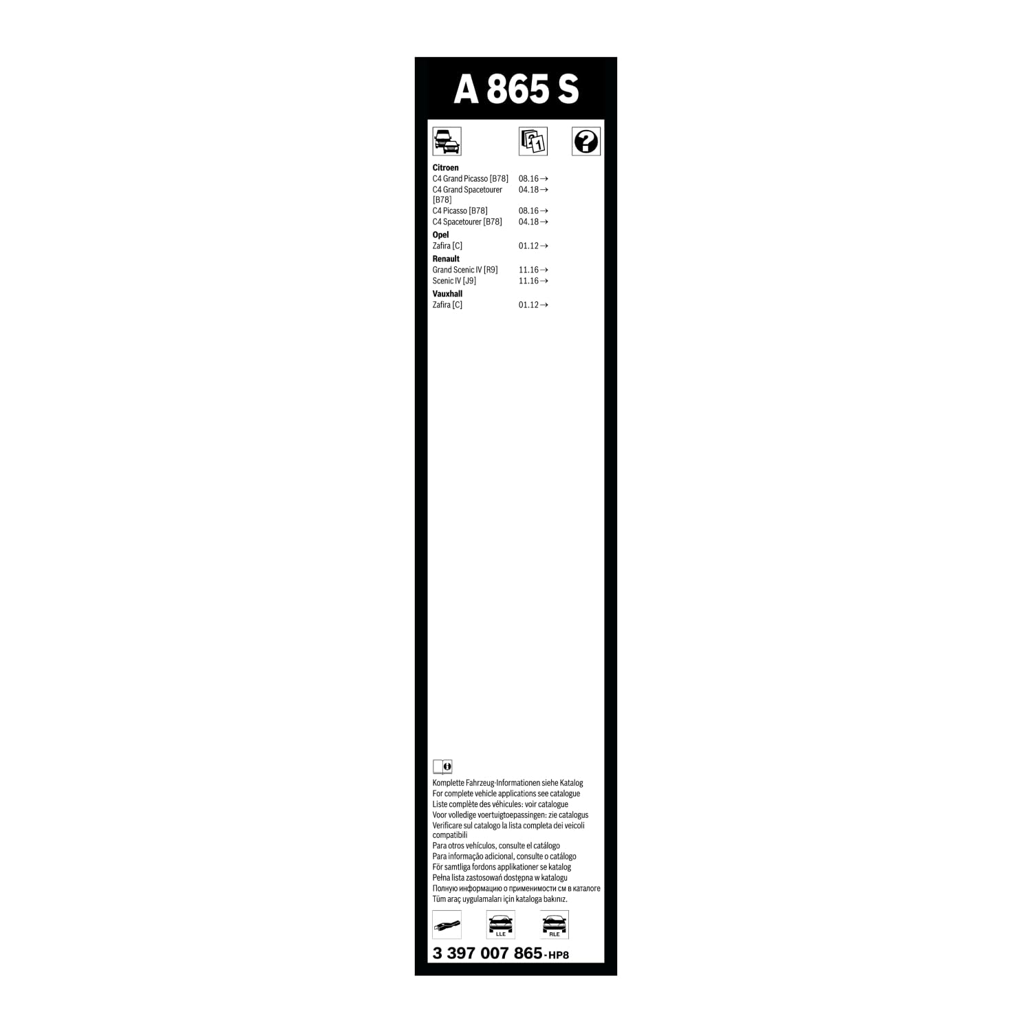 1x Set (2 Stück) BOSCH Aerotwin A865S Scheibenwischer vorne