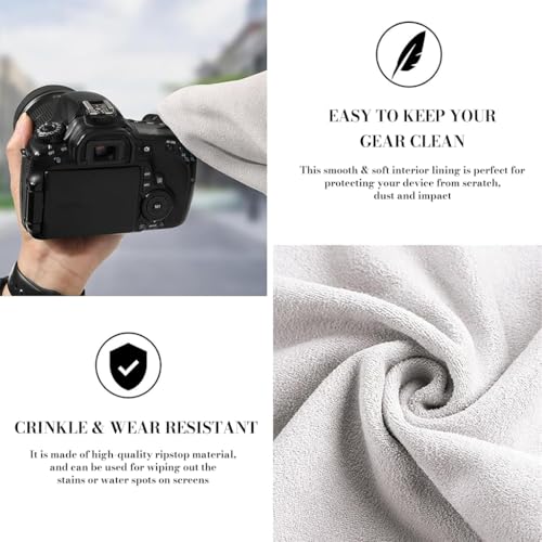 Image of ZORBES Magic Grippy Camera Lens Wrapping Cloth 55x55cm with Non-Slip Waterproof Silicone-Coated Fabric, Fashion Print Multi-Use Organizer Wrap for Tools, Gear, and Accessories