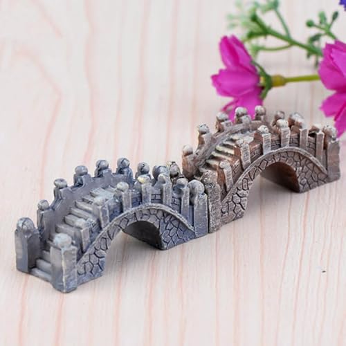 Healvian 4 Stück Palaststil Ornamente FüR Miniatur Landschaften Miniatur Brücke Dekorative Kleine Resin Brücken Für Garten Dekoration Gartendekorationen