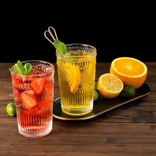 Highball Glasses Set of 4, 10.5 OZ Sunflower Drinking Glasses, Lead-Free Crystal Cocktail Glasses, Water Glasses for Juice, Cocktails, Wine, Iced Tea, Mojitos Glassware Set - Image 5