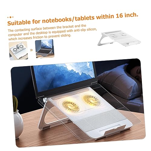 Soporte para laptop Lurrose con doble ventilador y altura ajustable miniatura 2