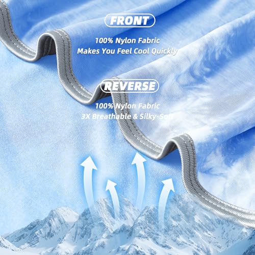 Image of inhand Cooling Blanket Queen Size (90 inchx90 inch), Cooling Blankets for Hot Sleepers, Absorbs Heat to Keep Adults Cool for Summer Nights Sweats, Thin Cold Lightweight Blanket for Couch Bed, Blue