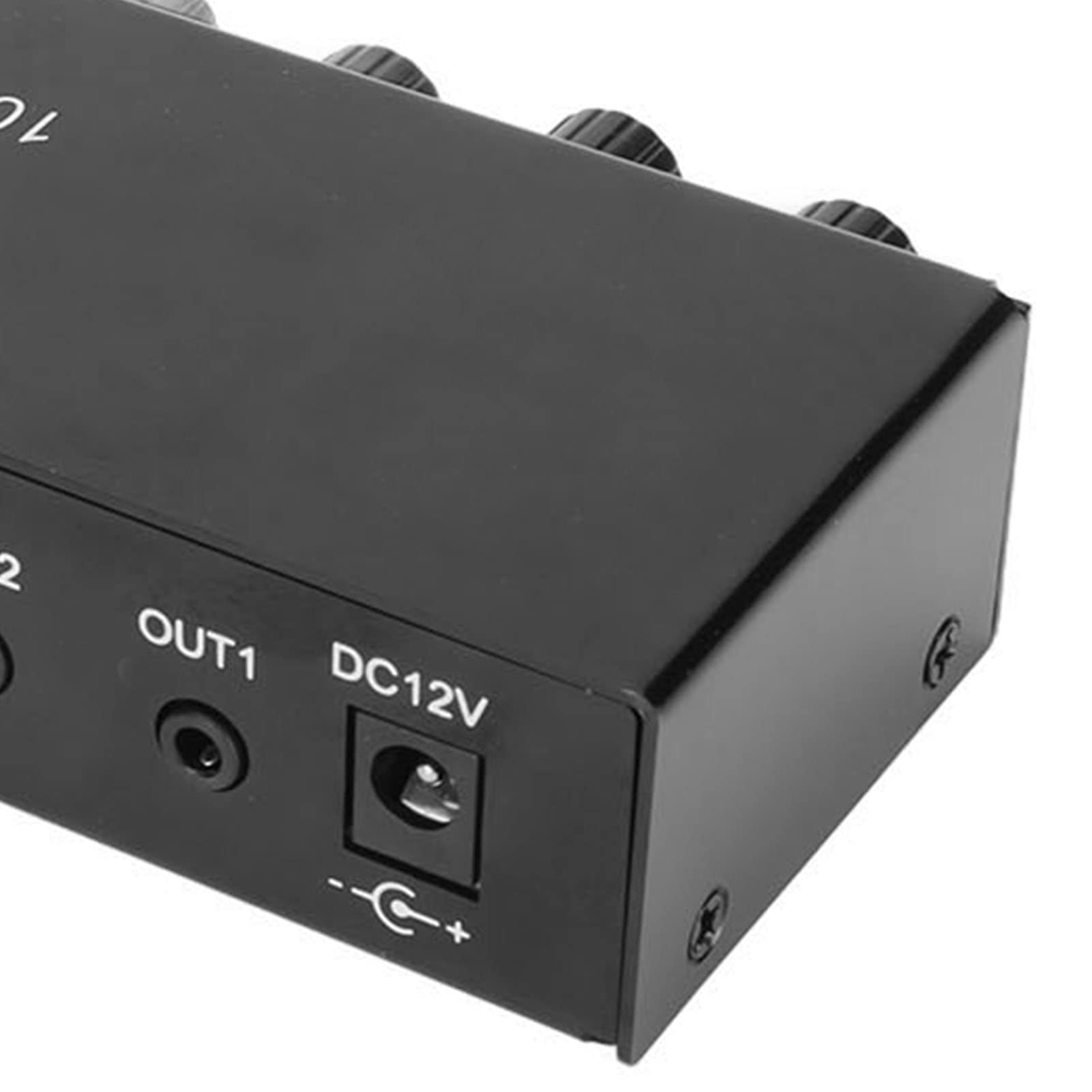 ciciglow Amplificatore per Cuffie Stereo, Splitter per Cuffie Portatile 1 in 10 out 10 Canali da 3,5 Mm con Controllo del Volume, Amplificatore Audio Stereo(Spina UE)