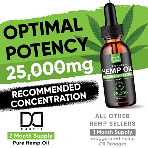 (2 Pack) 25000MG Hemp Oil for Pain Relief Anxiety Sleep Mood Stress 50,000mg Total - Aceite de Cáñamo, l\'huile de chanvre, Immune Support - Best Pure Natural Organic Hemp Seed Extract Tincture Drops - Thumbnail 7