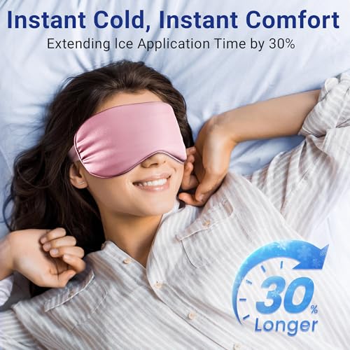 Image of Self Care Gift for Women, Cooling Eye Mask for Puffy Eyes, Tired Eyes, Headache Relief and Migraine Comfort, Reusable Gel Cold Compress for Soothing Eye Care, Relaxing Gifts for Women Pink