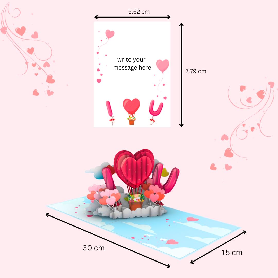 3D Pop-Up-Karte "I Love You" – Handgefertigt Mit Glitzer, Perfekt Für Valentinstag & Jahrestage