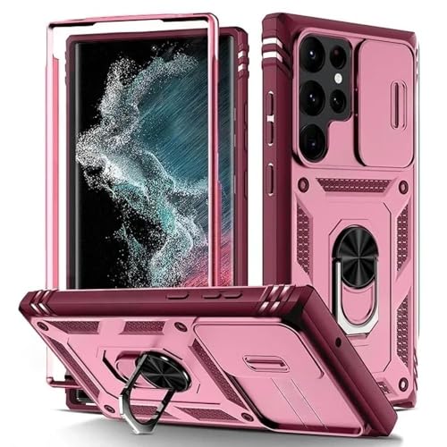 Coque Samsung S26 Ultra rose antichoc avec support photo 360