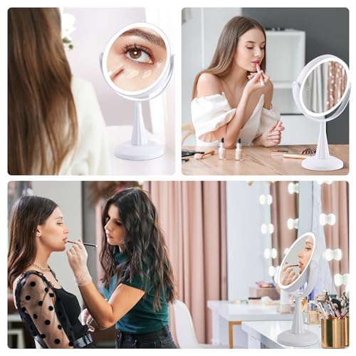 10x Magnifying Rechargeable Makeup Mirror with Lights