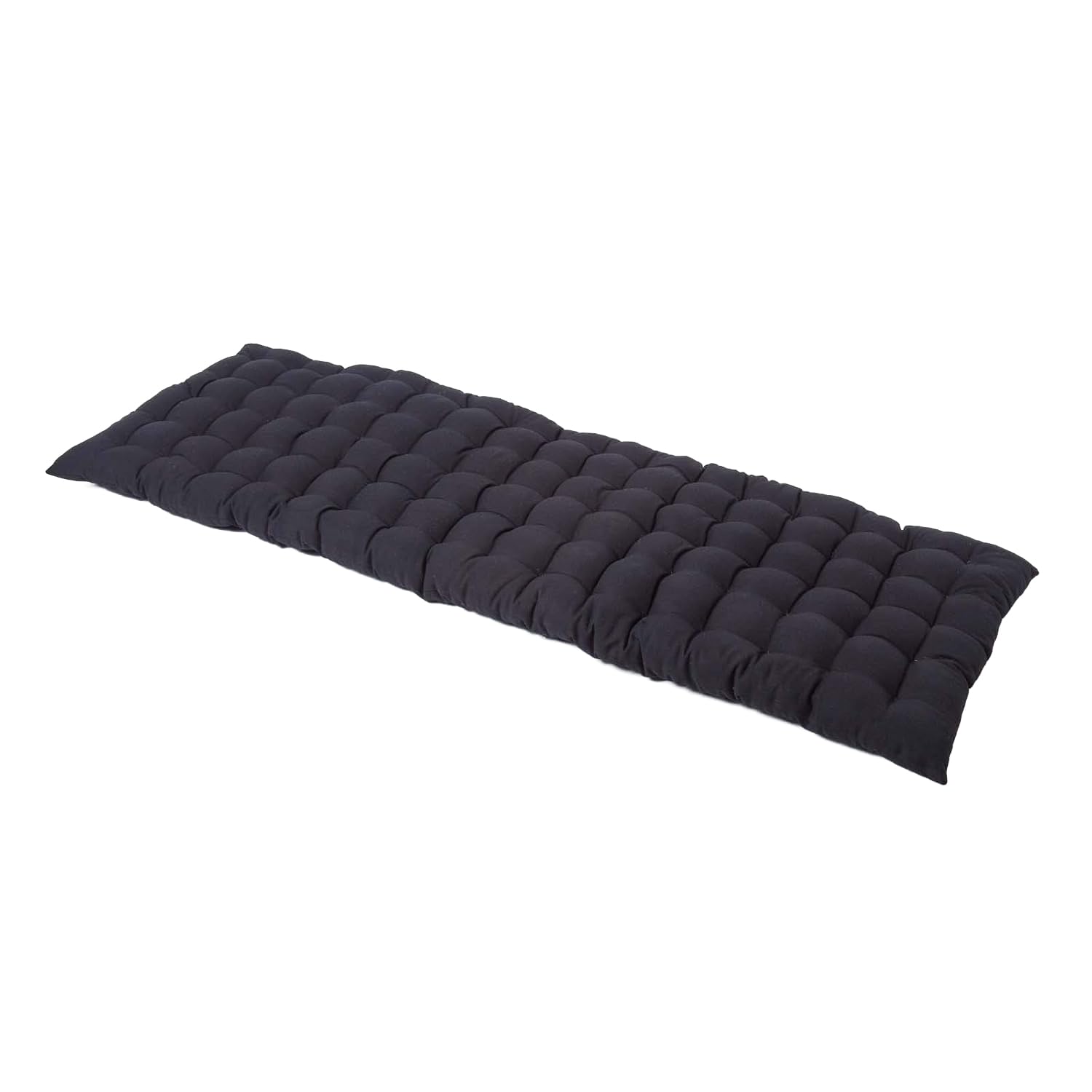 Homescapes Black Garden Bench Cushion 3 Seater Seat Pad For Patio Furniture Kitchen Or Dining Bench Indoor & Outdoor Use Comfortable 100% Cotton Modern Tufted Style Thick Cushion 143Cm Wide