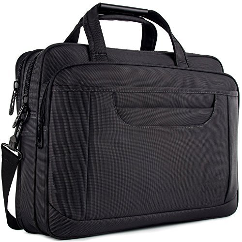 15.6 Inch Laptop Bag, Water Resisatant Briefcase Laptop Case for Men Women, Stylish Nylon Multi-Functional Computer Shoulder Bag for Business Travel School, Fit 15.6 15 Inch Laptop, Black