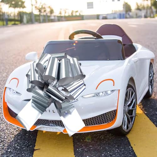 Image of 1Pcs 14 Inch Giant Large Pull Bow Big Bow,Great Gift Bows for appliances,Bikes,Table Decorations and Party Events (Silver)