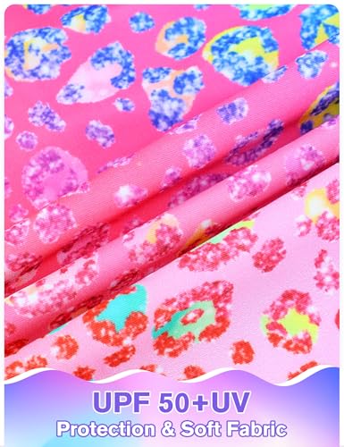 Image of Girls Swimsuit 3 Piece Sleeveless Bathing Suit Sets with Skirt Swimwear Rash Guard for Kids Beach UPF 50+ Sun Protection